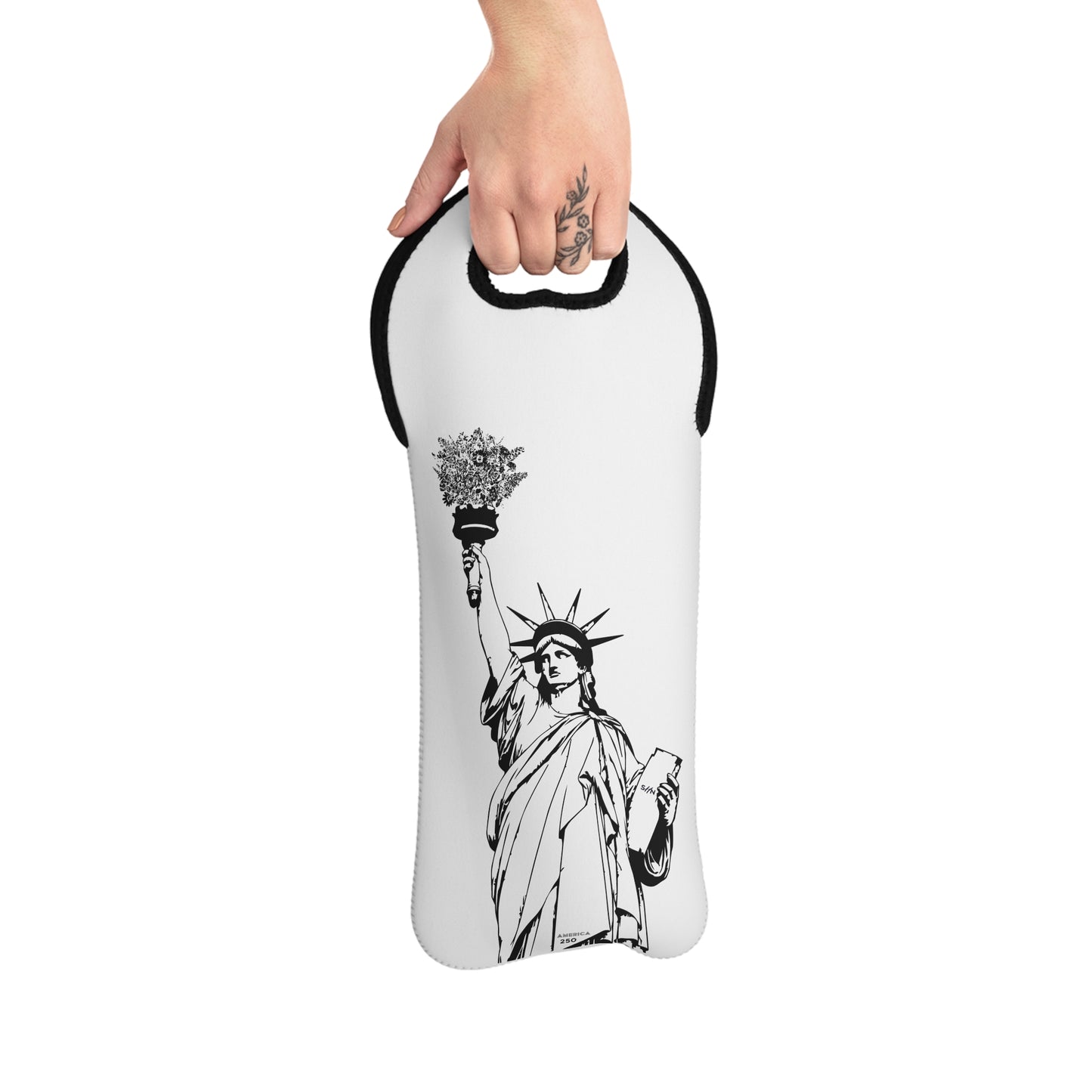 Lady Liberty with State Flower Bouquet Wine Tote