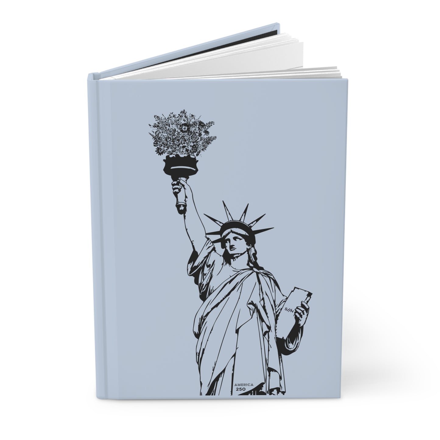 Lady Liberty with State Flower Bouquet Hardcover Journal