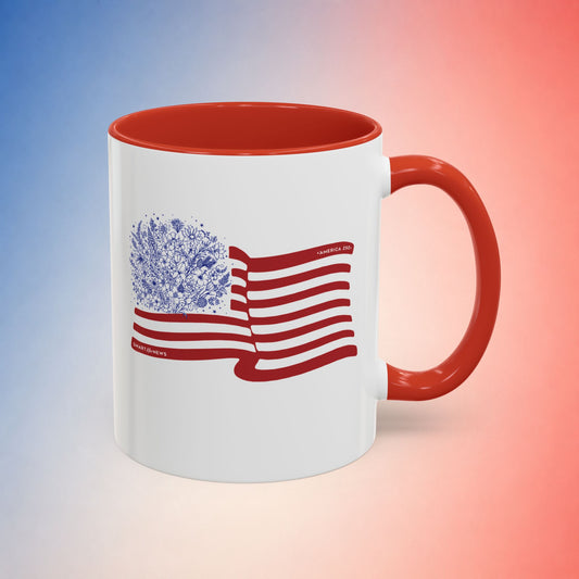 American Flag with State Flower Stars Coffee Mug