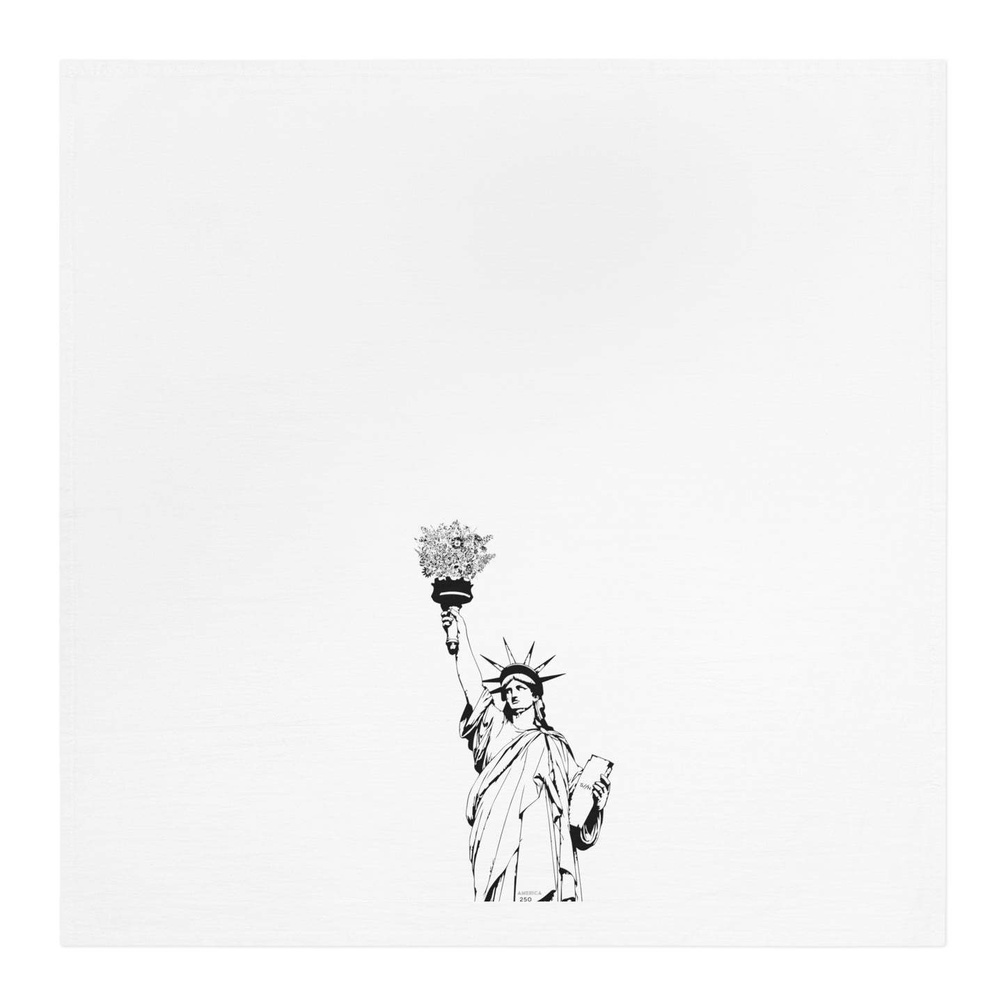 Lady Liberty with State Flowers Tea Towel