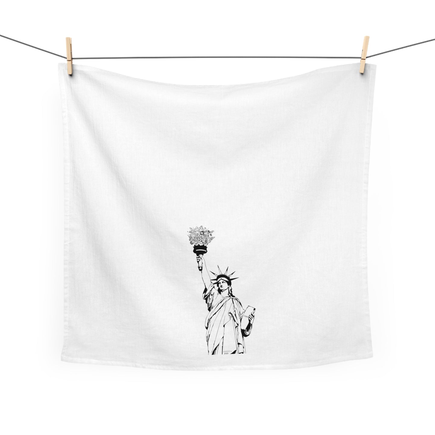 Lady Liberty with State Flowers Tea Towel