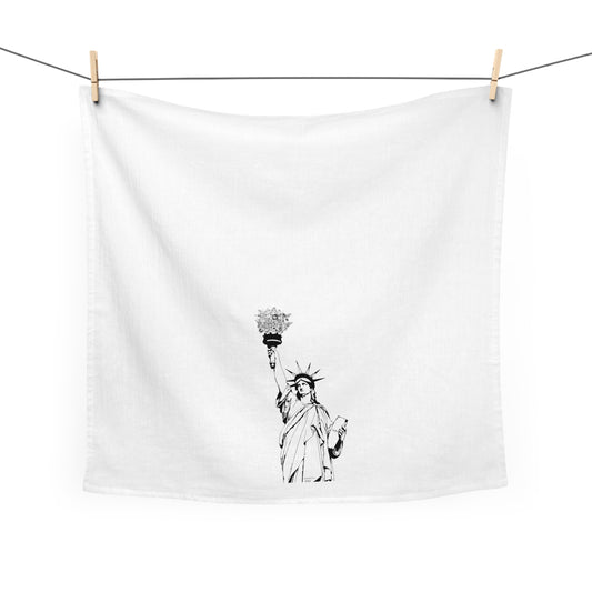 Lady Liberty with State Flowers Tea Towel