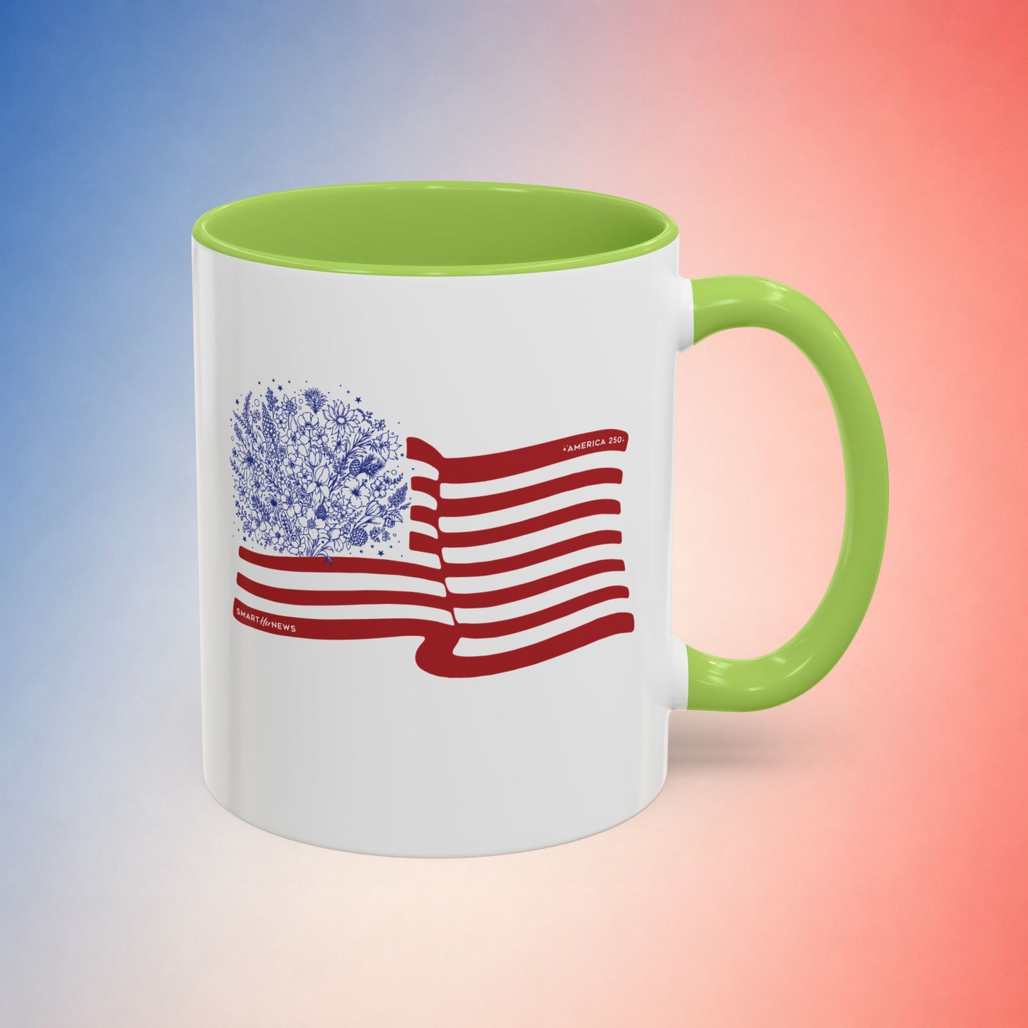 American Flag with State Flower Stars Coffee Mug