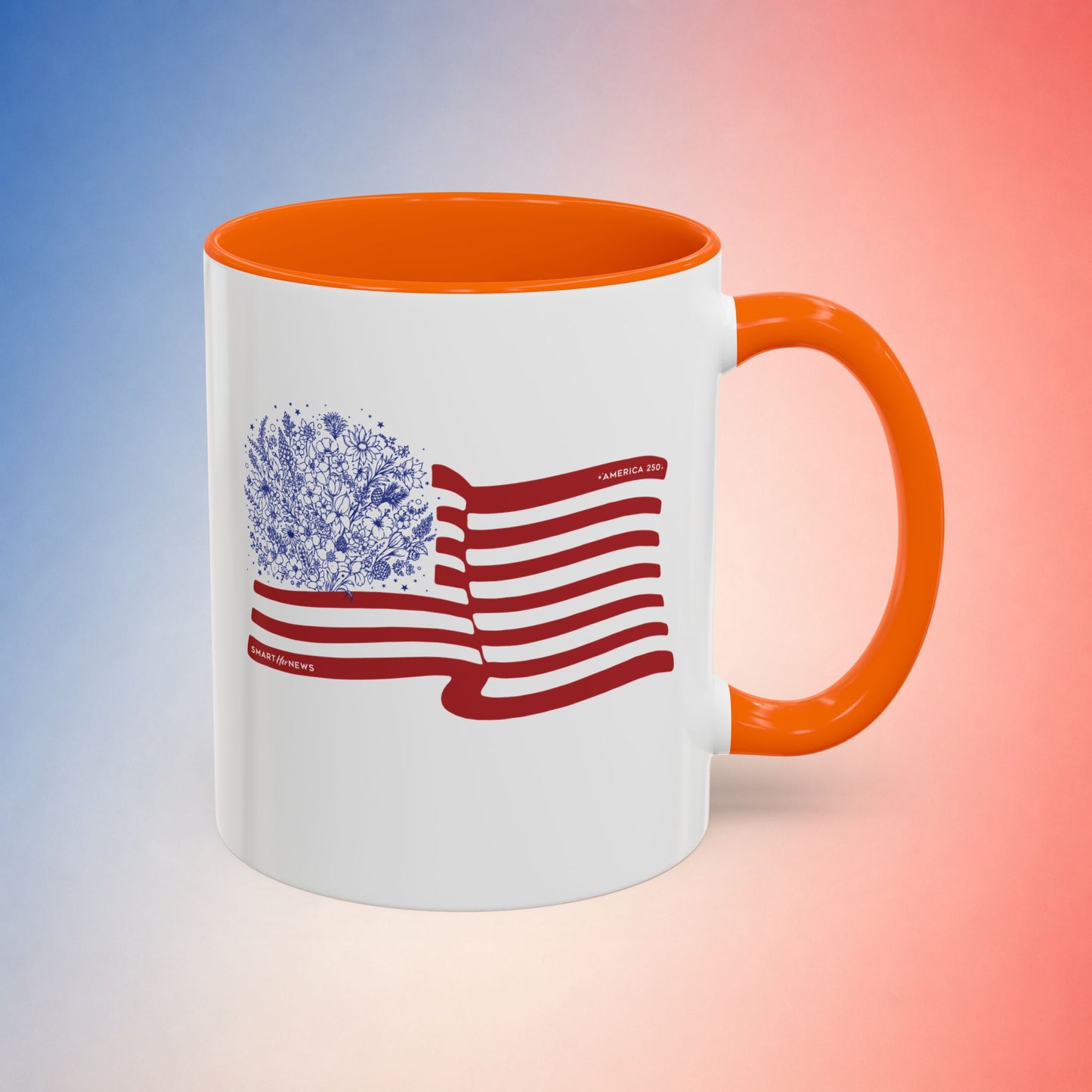 American Flag with State Flower Stars Coffee Mug