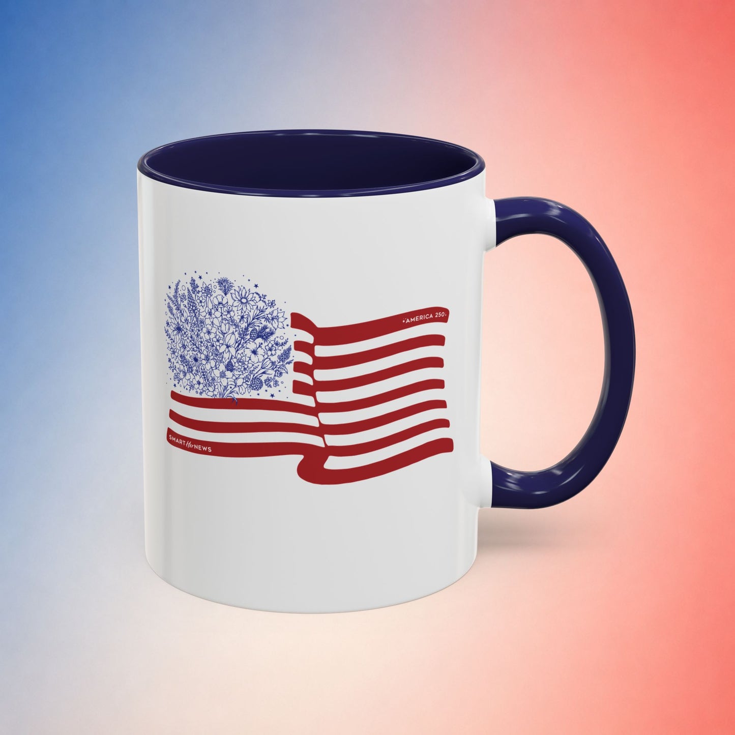 American Flag with State Flower Stars Coffee Mug
