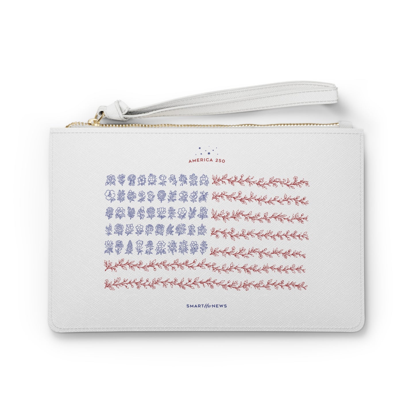 State Flower Stars and Stripes Zippered Pouch
