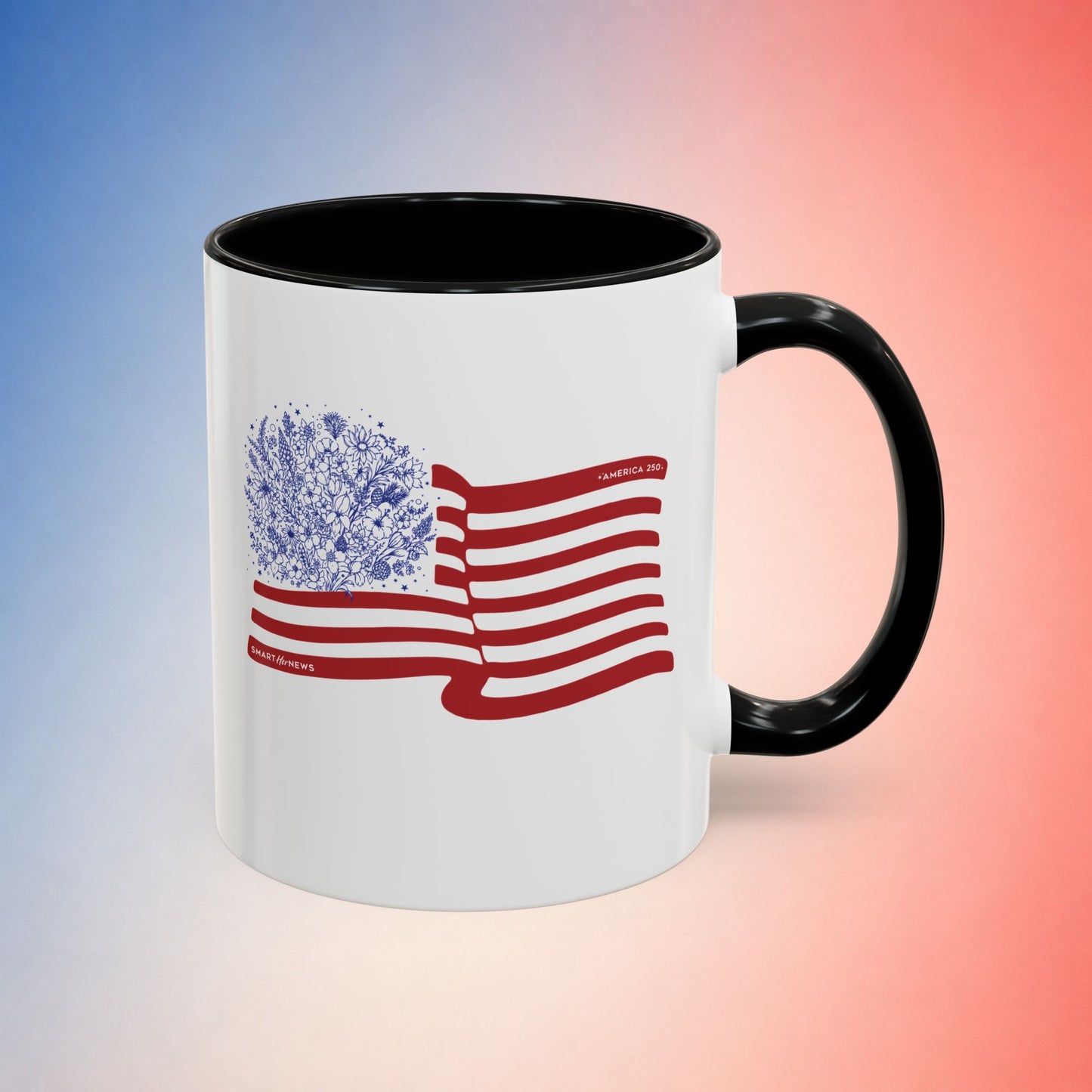 American Flag with State Flower Stars Coffee Mug