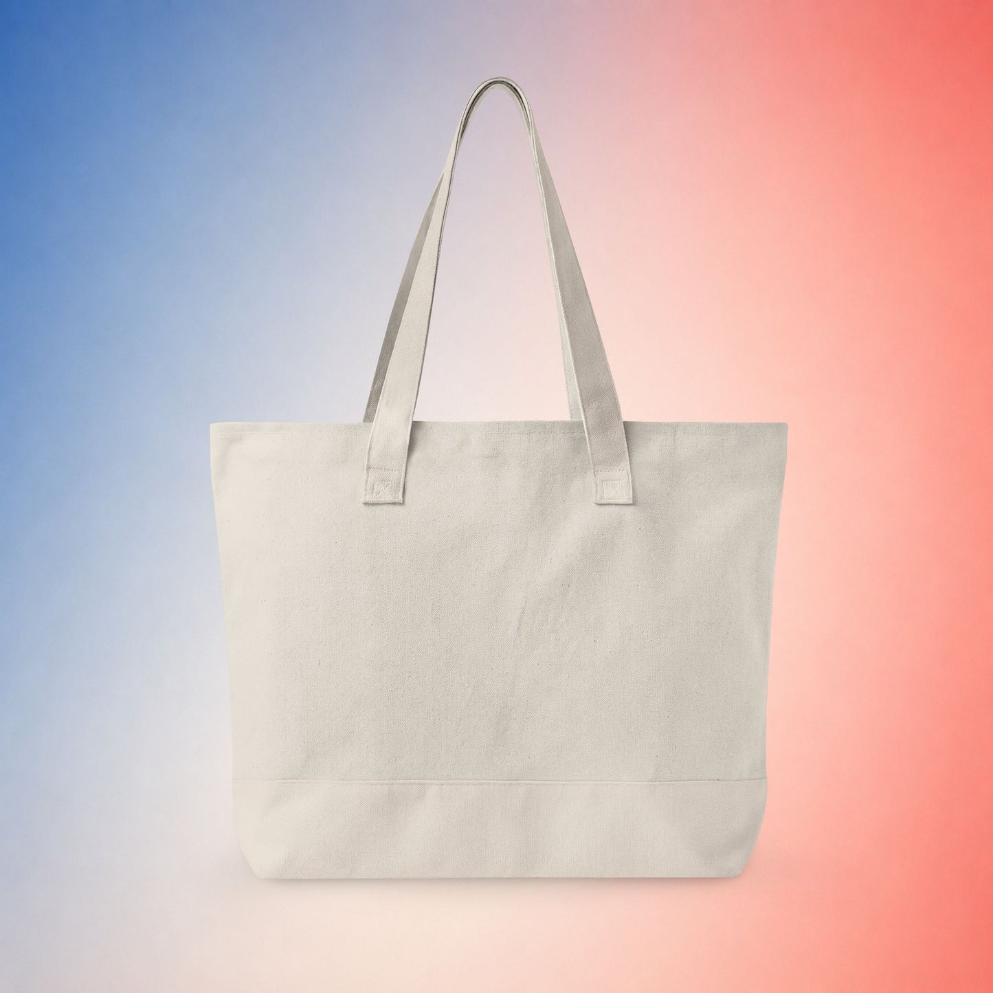 State Flower Stars and Stripes Zippered Canvas Tote