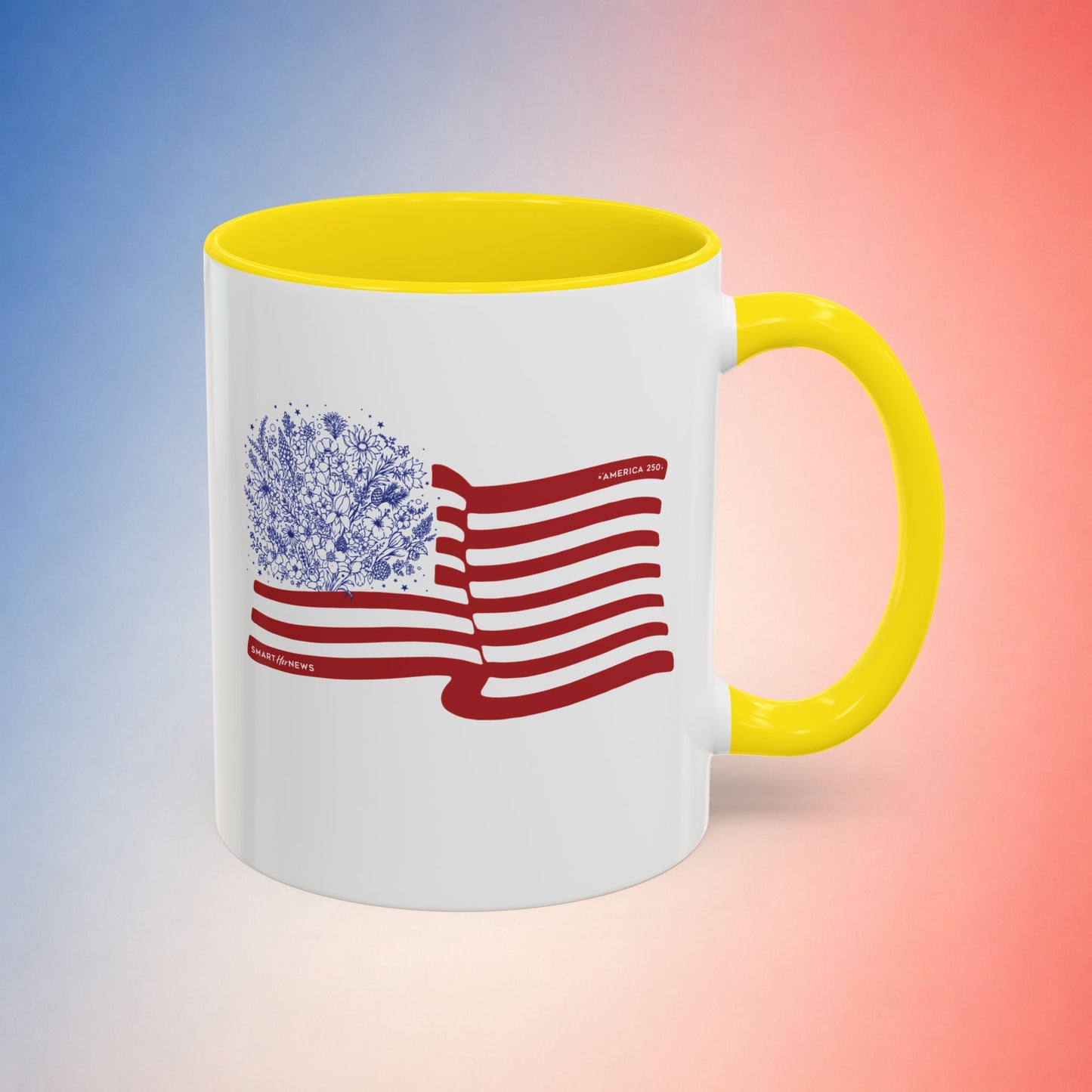 American Flag with State Flower Stars Coffee Mug