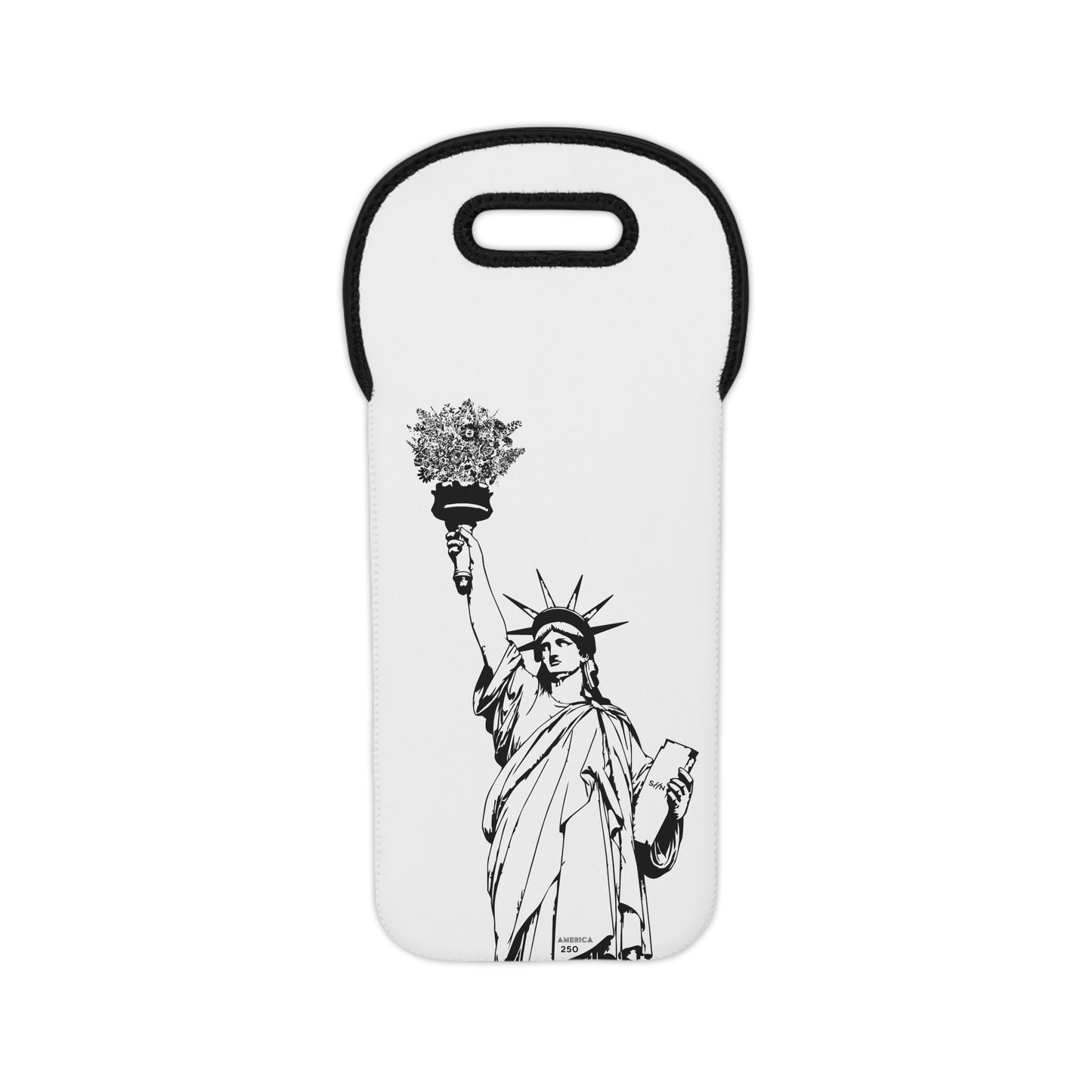 Lady Liberty with State Flower Bouquet Wine Tote