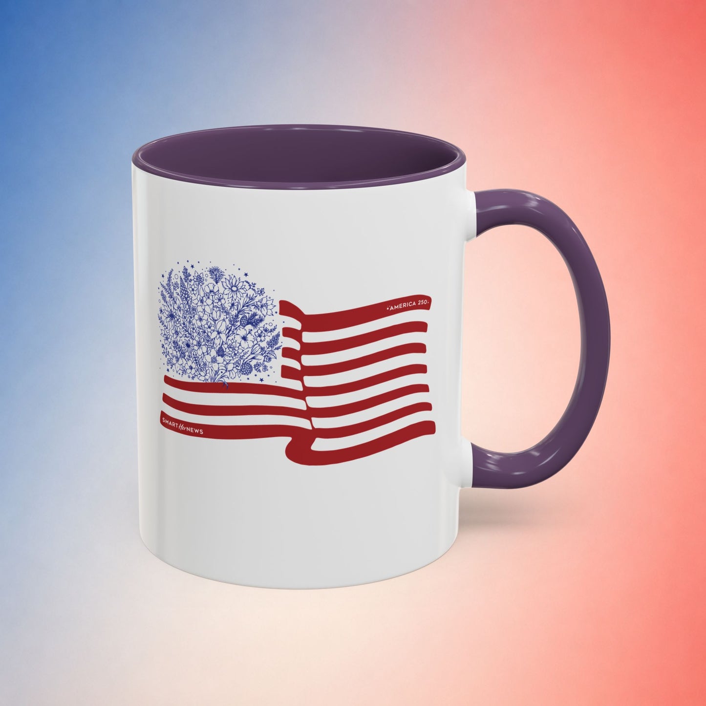 American Flag with State Flower Stars Coffee Mug