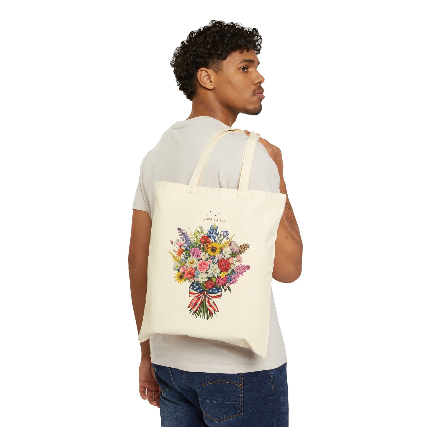 State Flower Bouquet Canvas Tote