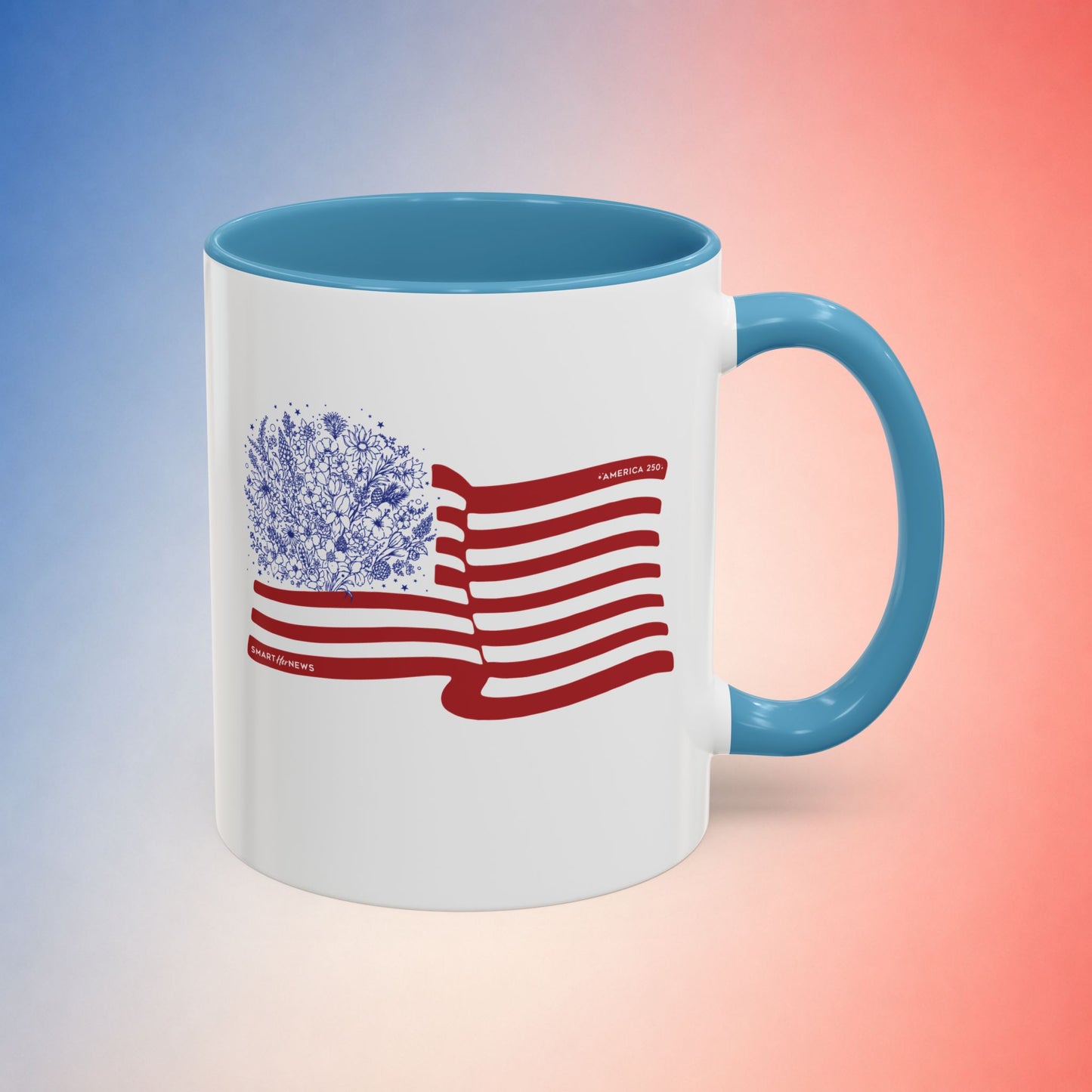 American Flag with State Flower Stars Coffee Mug