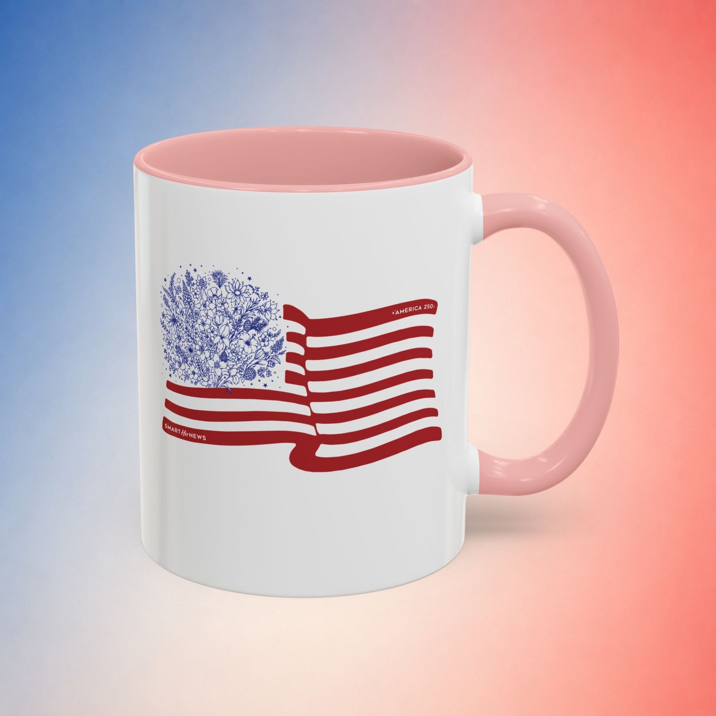 American Flag with State Flower Stars Coffee Mug