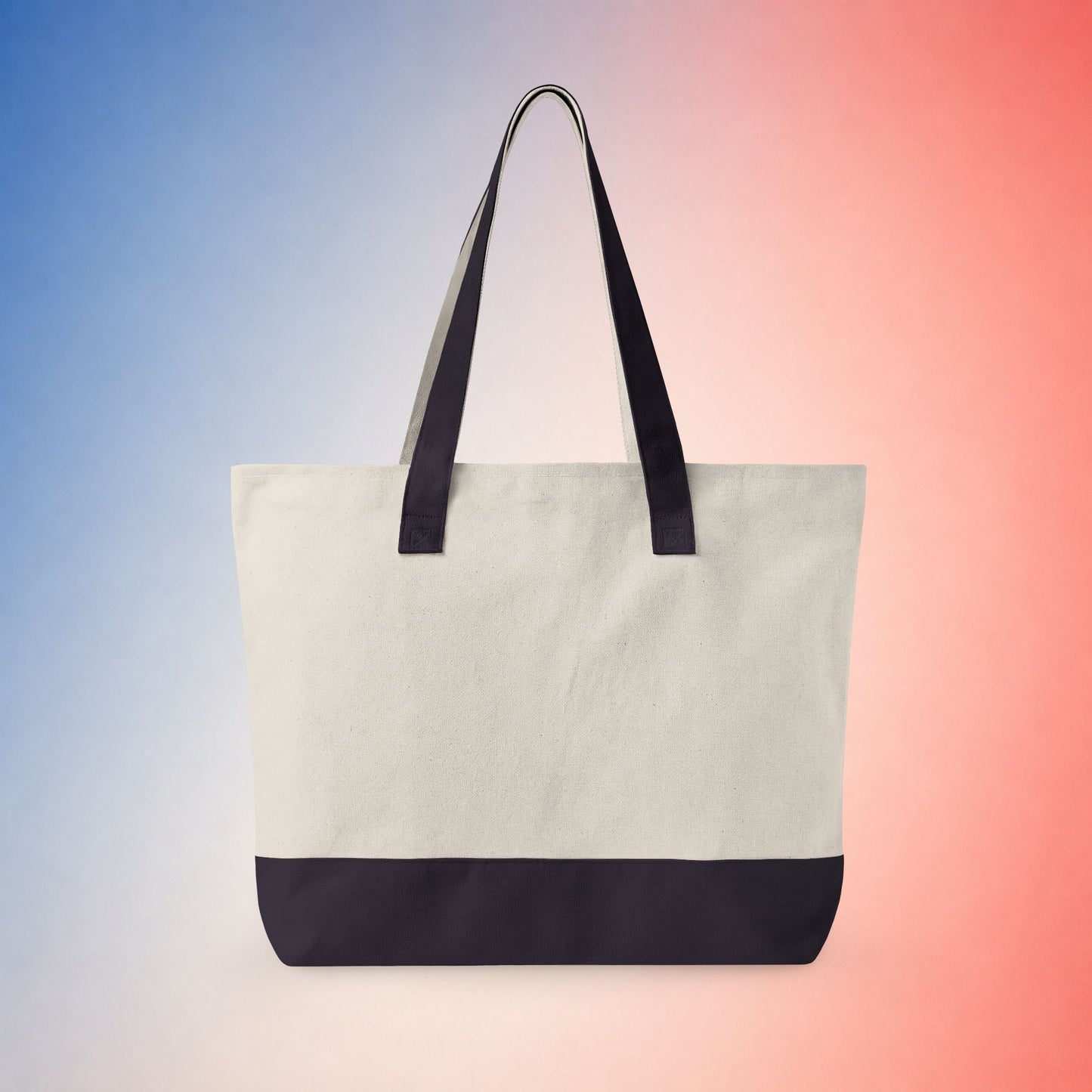 State Flower Stars and Stripes Zippered Canvas Tote