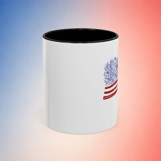 American Flag with State Flower Stars Coffee Mug